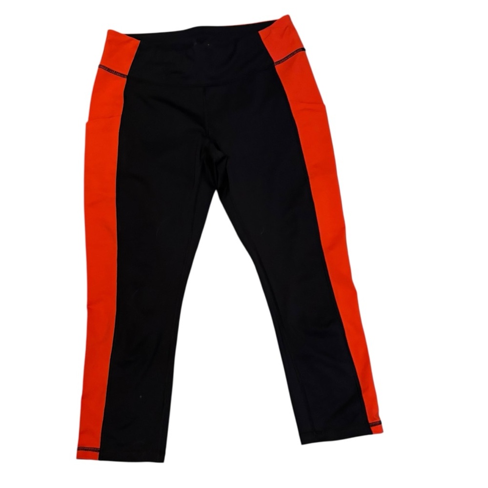 Women's Black and Red Athletic Leggings Size L